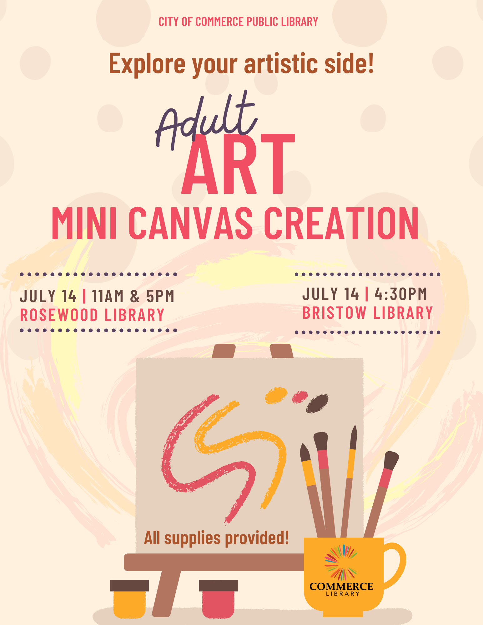 Flyer for Art Program for Adults