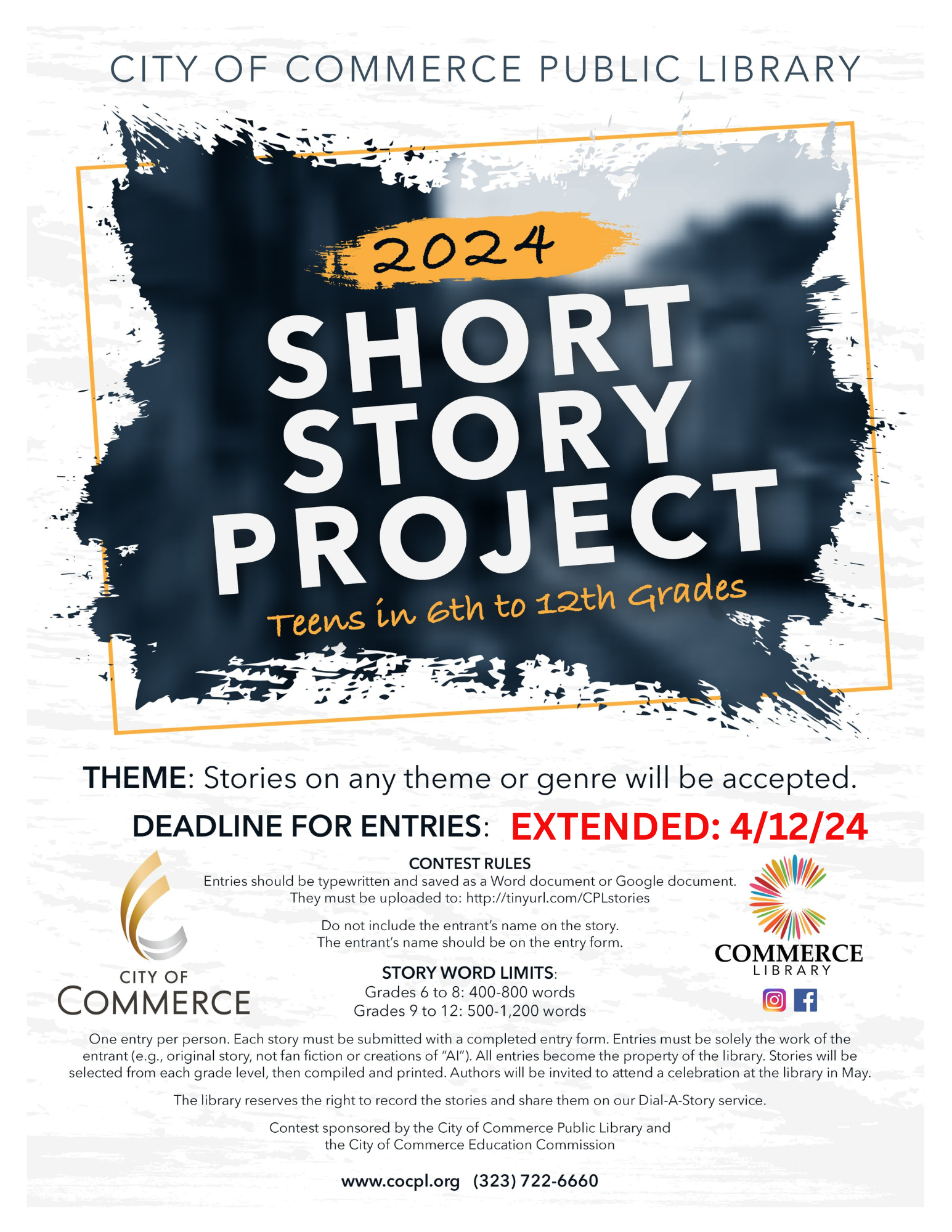 SHORT STORY CONTEST DEADLINE EXTENDED 41224