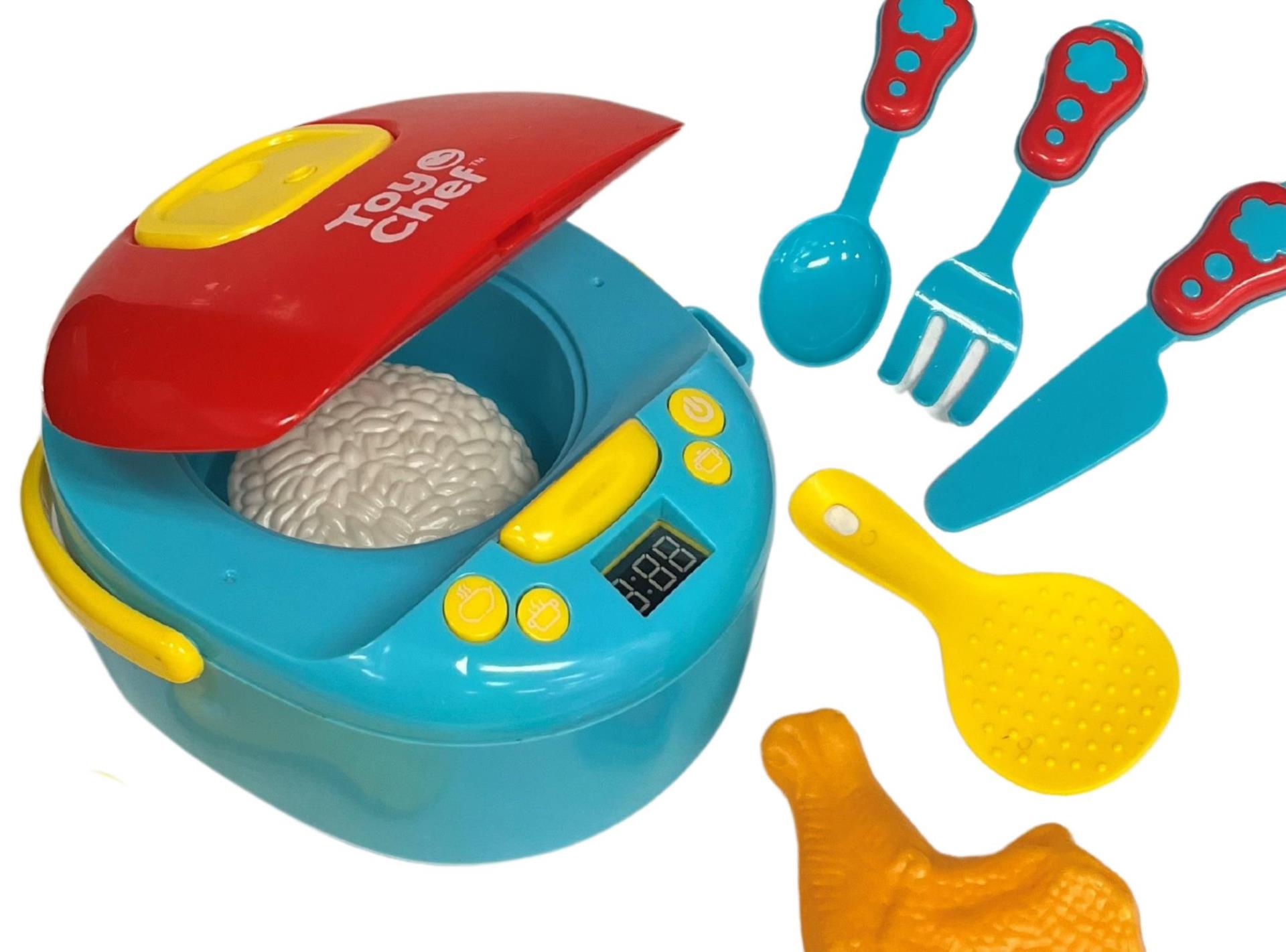 Toy Rice Cooker with Utensils and Rice and Chicken