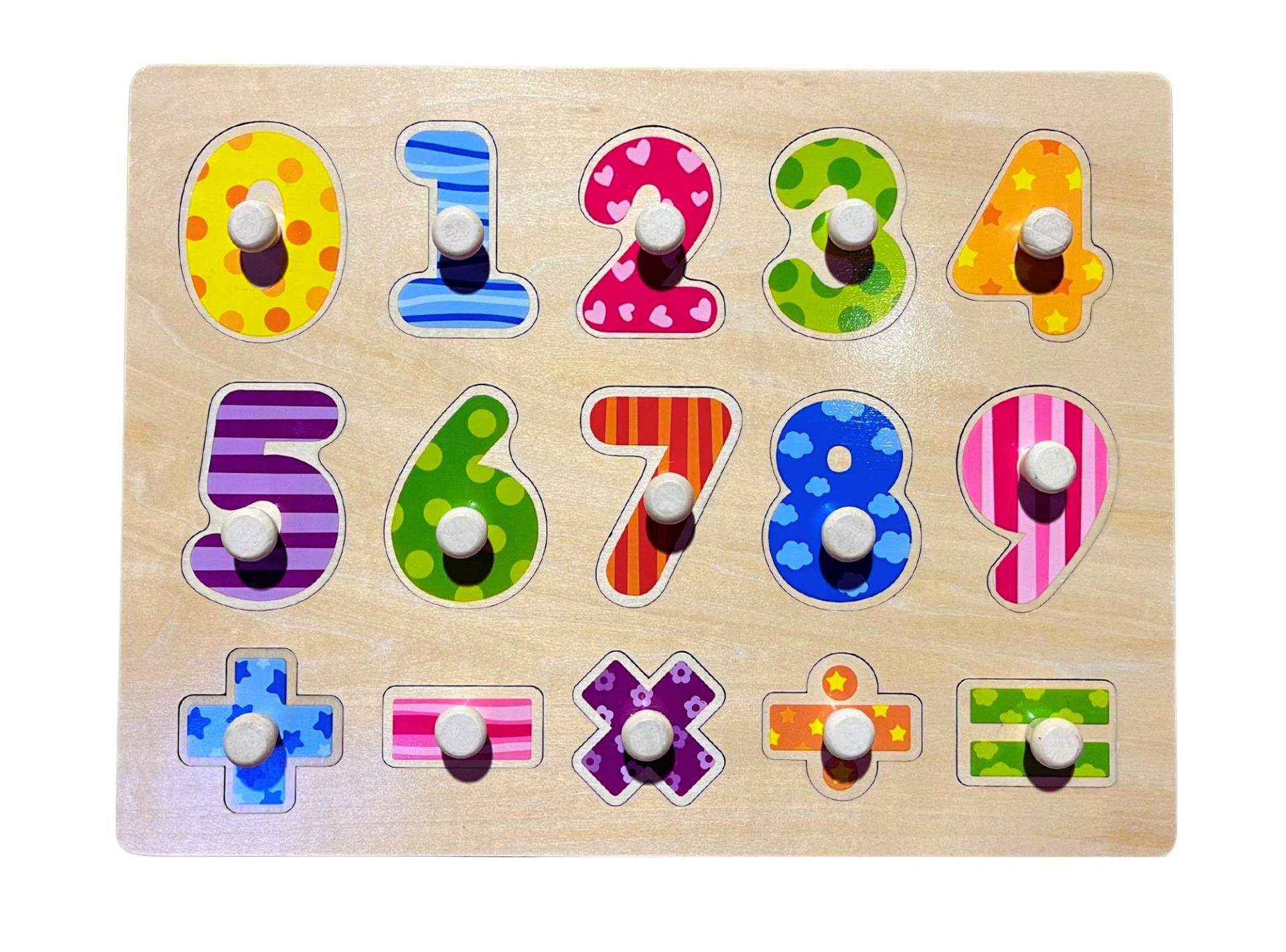 Wooden Animal Number Puzzle Board Toy